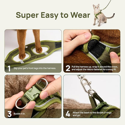 Cat Harness and Leash Set, Step-in Escape Proof Adjustable Vest Harness - Image 2