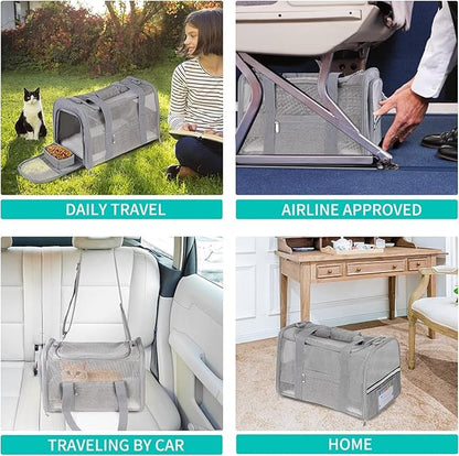Soft-Sided Cat Carrier for Pets Up to 15lbs, Airline Approved Under-Seat Travel - Image 6