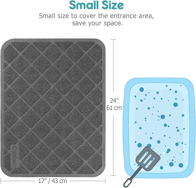 Cat Litter Mat Litter Trapping Mat, Less Waste Cat Litter Box Mat, Soft on - Image 3