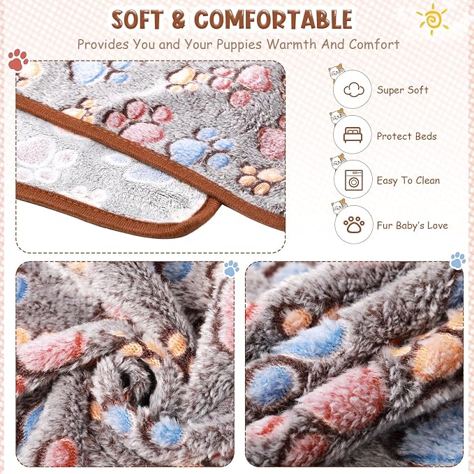 Tegeme 8 Pcs Fleece Dog Blankets - Image 3