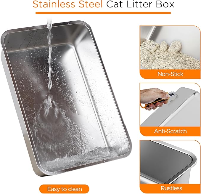 Anywish Stainless Steel Cat Litter Box - Image 2