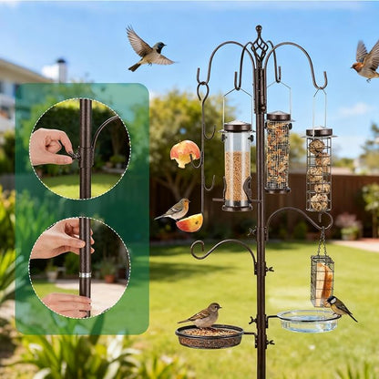 Bird Feeding Station Kit Pole Wild Bird Feeder Hanging Planter Hanger Multi - Image 5