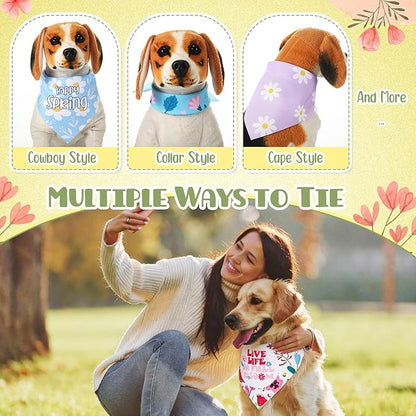 Kacctyen 50 Pcs Spring Dog Bandanas Bulk Large Bandanas - Image 4