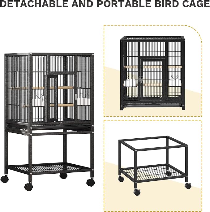 DWVO 41-inch Metal Bird Cage: Large Parrot Cages - Image 5