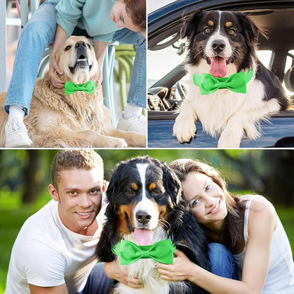 Segarty Bow Tie for Dogs Neck Girth 16.5-21.3in, Adjustable Green Bowtie Collar - Image 3