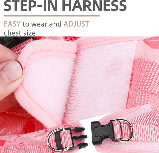 PUPTECK Adjustable Dog Harness Collar and Leash Set Step in No Pull Pet Harness - Image 3