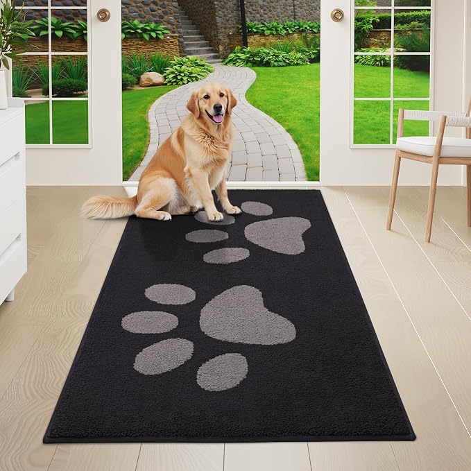 Buganda Dog Door Mat for Muddy Paws, Absorbent Dirt Trapper Washable Indoor by Buganda