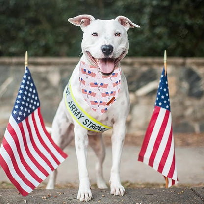 ADOGGYGO American Flag Dog Bandana 2 Pack, Reversible White Red USA Flag Pet - Image 3