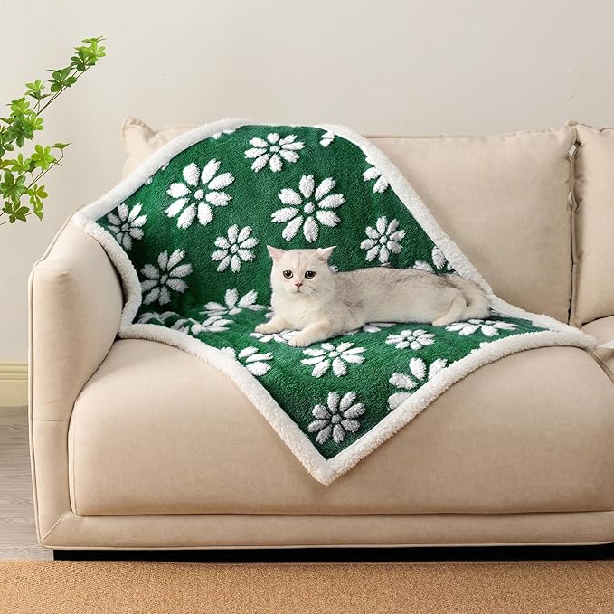 Waterproof Blanket for Dog Cat or Adult, Cute 3D Textured Flower Dog Blanket - Image 7