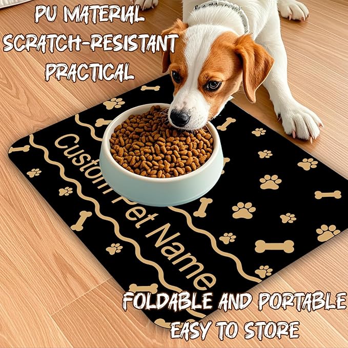 Personalized Dog Food Mat with Photo Name Custom Non Slip Pet Feeding Mat - Image 5
