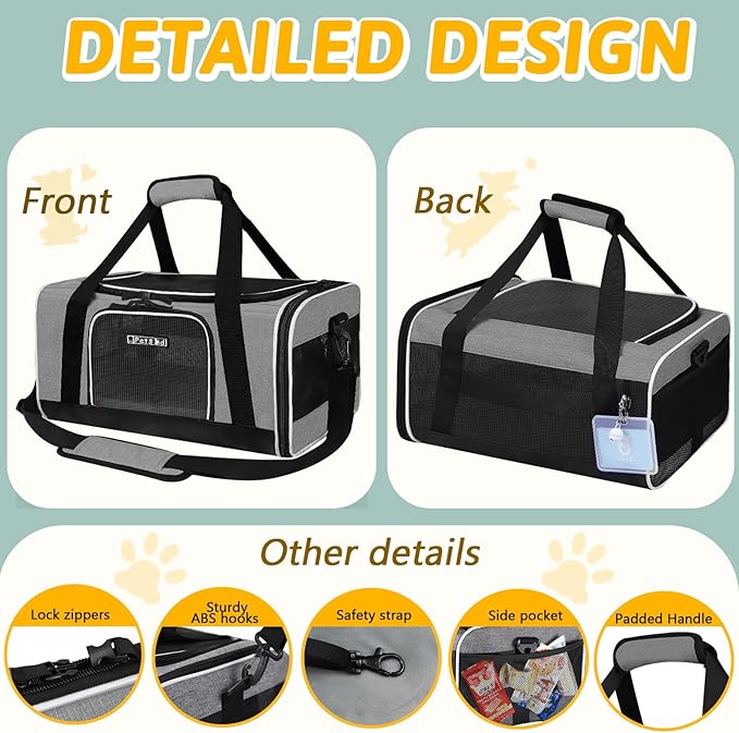 Petskd Pet Carrier 17x11x9.5 Alaska Airline Approved, Pet Travel Carrier Bag - Image 8