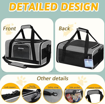 Petskd Pet Carrier 17x11x9.5 Alaska Airline Approved, Pet Travel Carrier Bag - Image 8