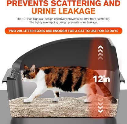 2PACK Stainless Steel Cat Litter Box, Never Absorbs Odors, Leak-Proof, - Image 3