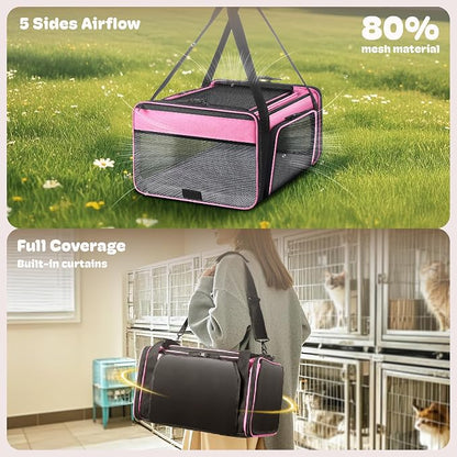 Top and 2 Sides Expandable Cat Carrier 18x13.5x9.5, TSA Airline Approved Dog - Image 3