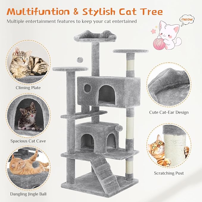 Sweetcrispy 54 Inch Cat Tree Tower, Indoor Cat Condo - Image 4
