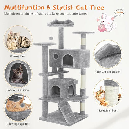 Sweetcrispy 54 Inch Cat Tree Tower, Indoor Cat Condo - Image 4