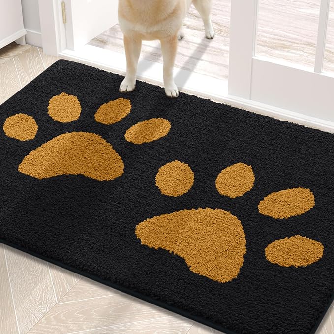 Buganda Dog Door Mat for Muddy Paws, Absorbent Dirt Trapper Washable Indoor by Buganda