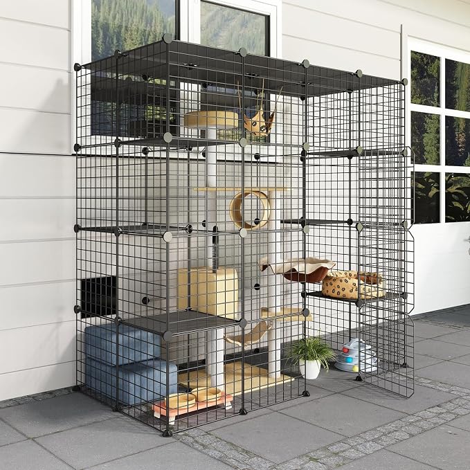Oneluck Outdoor Cat House Cat Cages Enclosure - Image 2