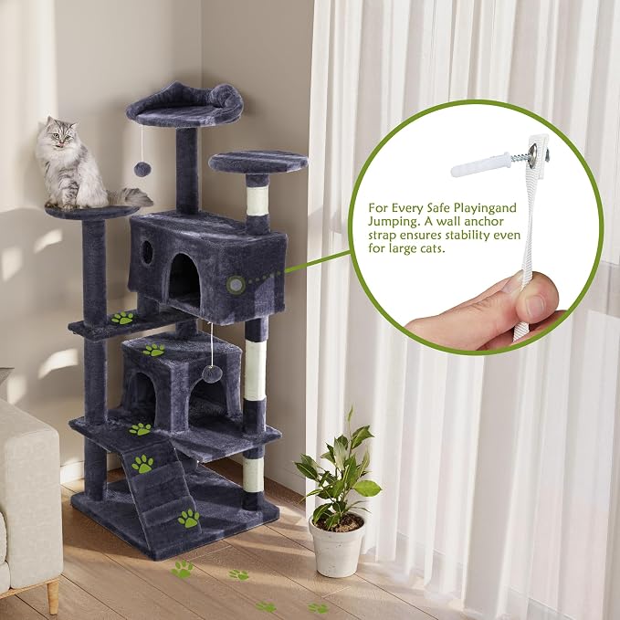 54 Inches Cat Tree Tower, Cat Tree Tower Condo - Image 6