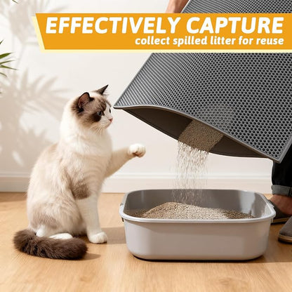 Pieviev Cat Litter Mat Double Layer Waterproof Urine Proof Trapping Mat 1 Pack) - Image 5