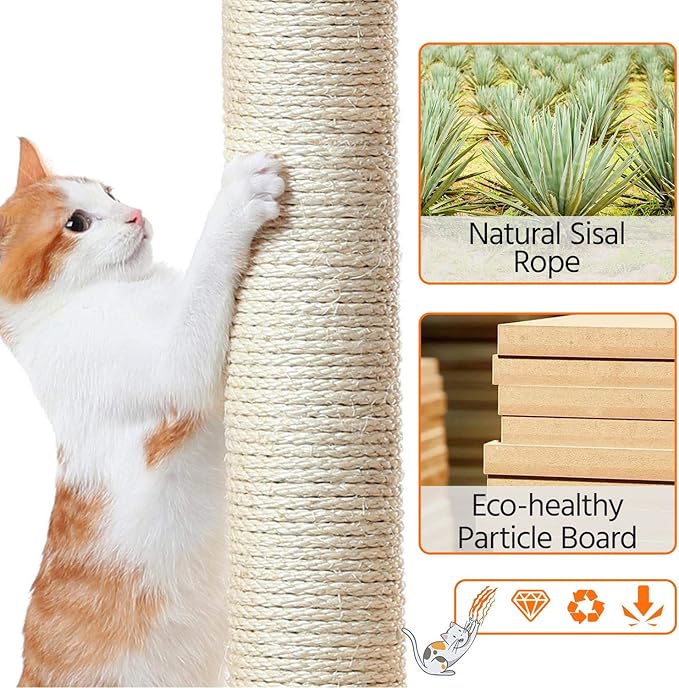 Topeakmart Cat Tree Tower for Indoor Cats, 34.5in Cute Cat Tree Activity Center - Image 7