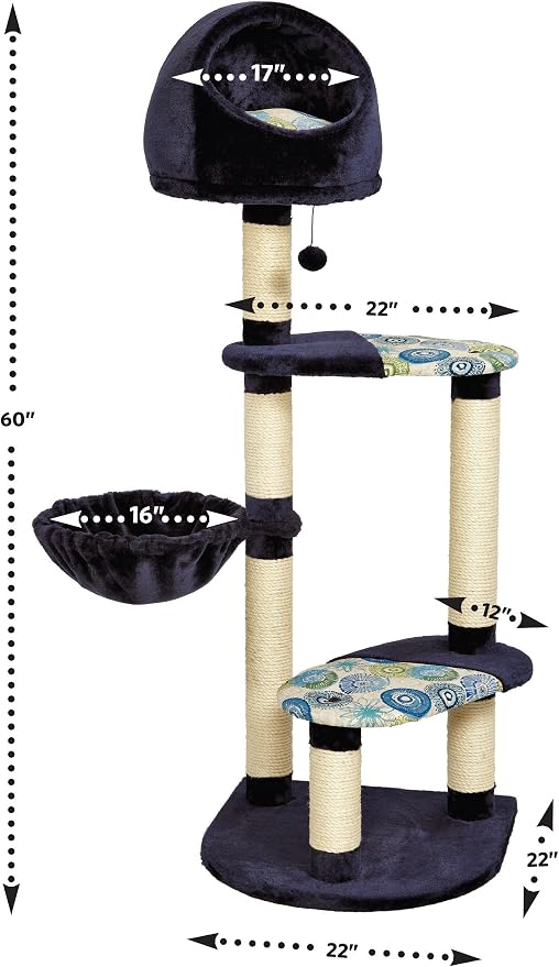 MidWest Homes for Pets Cat Tree Resort, 4-Tier Sisal Wrapped Cat Scratching Post - Image 2