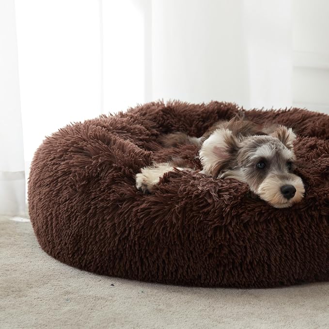 WESTERN HOME WH Calming Dog Bed & Cat Bed, Anti-Anxiety Donut Dog Cuddler Bed - Image 3