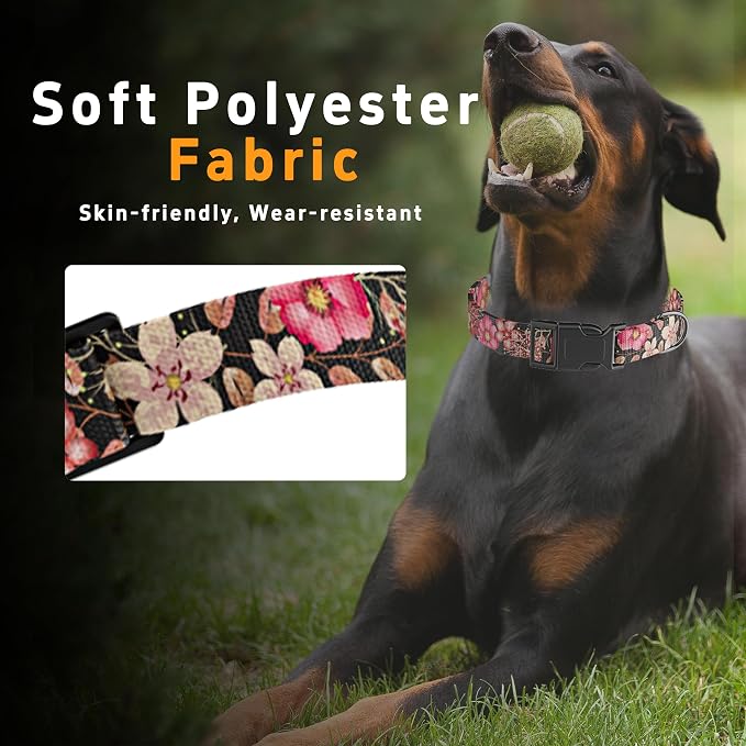 Dog Collar for Boys Girls, Flower Puppy Collar for Small Medium Large Dogs - Image 4