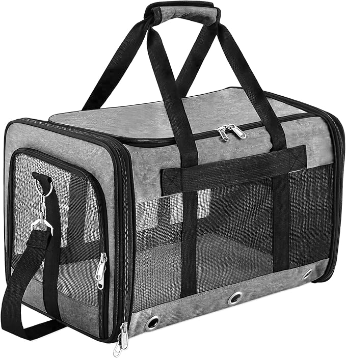 Soft Sided Cat/Dog Carrier, Collapsible Pets Travel Carriers by SWUVVI