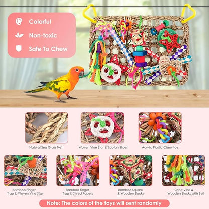 KATUMO Bird Toys, Bird Foraging Wall Toy, Edible Seagrass Woven Climbing - Image 3