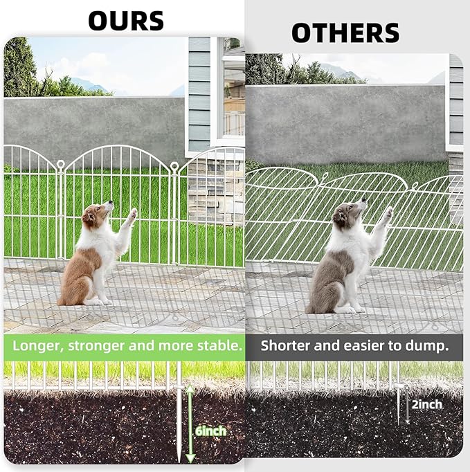 Decorative Garden Fence 24in x20ft, 10 Pack No Dig Fence Animal Barrier - Image 3