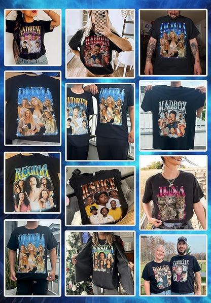 Custom Bootleg Rap Shirt with Photo Text, Vintage Custom Picture Shirt - Image 8