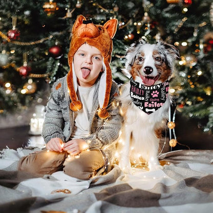 Personalized Dog Bandanas Custom Neckwear Name Button Anti-loosening Dog Scarf - Image 5