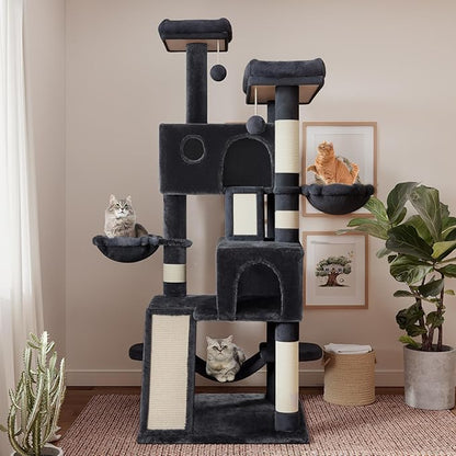 SHA CERLIN 65in Larger Cat Tree Tower Condo - Image 2