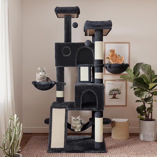 SHA CERLIN 65in Larger Cat Tree Tower Condo - Image 2