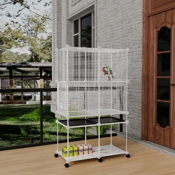 Standing Large Bird Cage, Parakeet Cage - Image 8