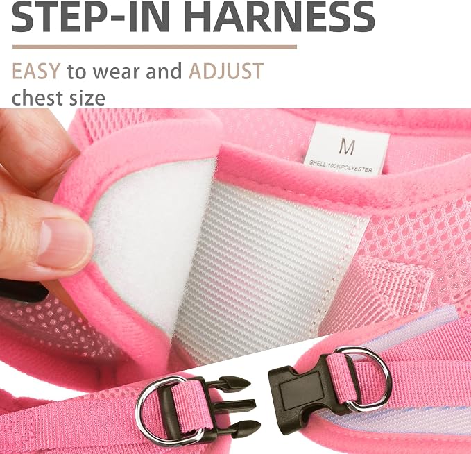 PUPTECK Adjustable Dog Harness Collar and Leash Set Step in No Pull Pet Harness - Image 3
