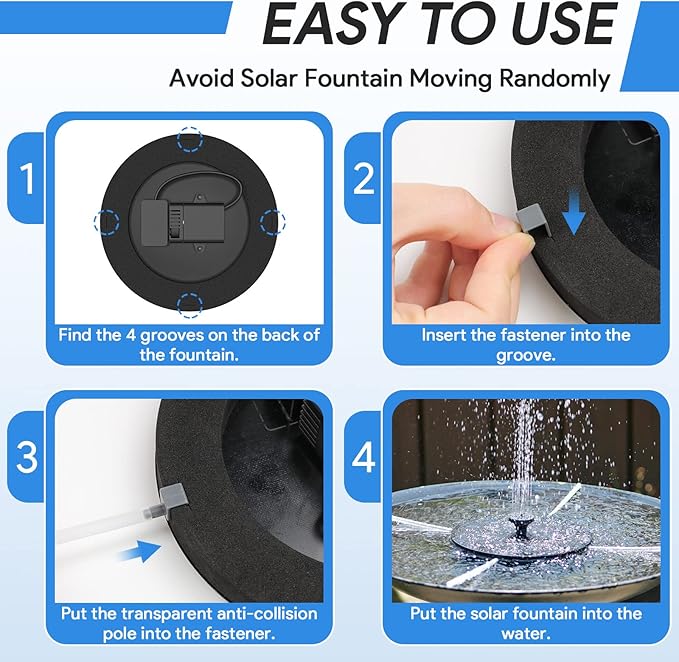 Solar Fountain, Floating Solar Powered Water Fountain Pump - Image 7