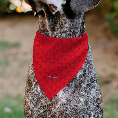 Peanuts Pet Bandana Peanuts Snoopy Face and Profile Pose Reds Slip On Collar - Image 5