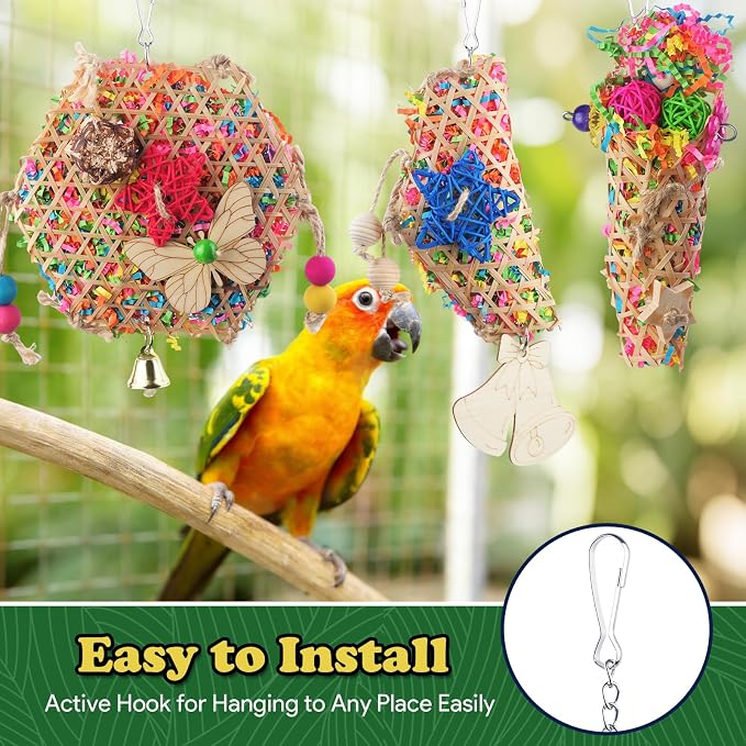 Bird Toys, Parakeet Foraging Toy, Hanging Chewing Toy, Bird Cage Accessories – - Image 6