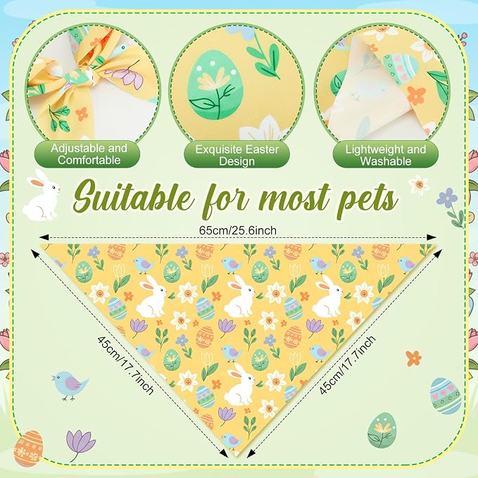 Weewooday 50 Pcs Easter Dog Bandanas Bulk - Image 3