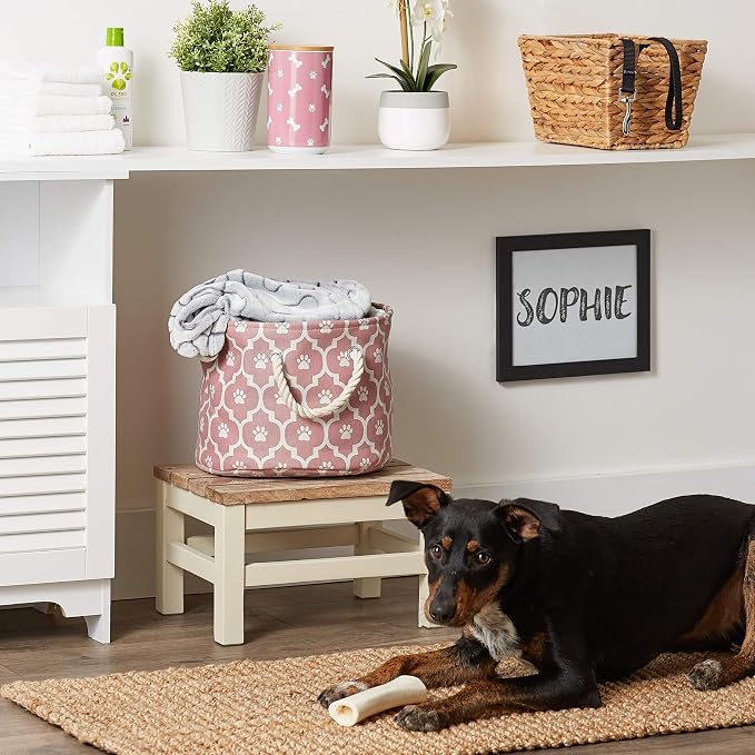 Bone Dry Pet Storage Collection Lattice Paw Print, Small Round - Image 6