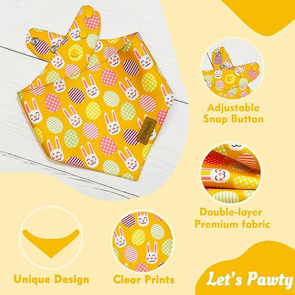 Easter Dog Bandanas with Snap Button, 2 Pack Reversible Spring Bandana - Image 5