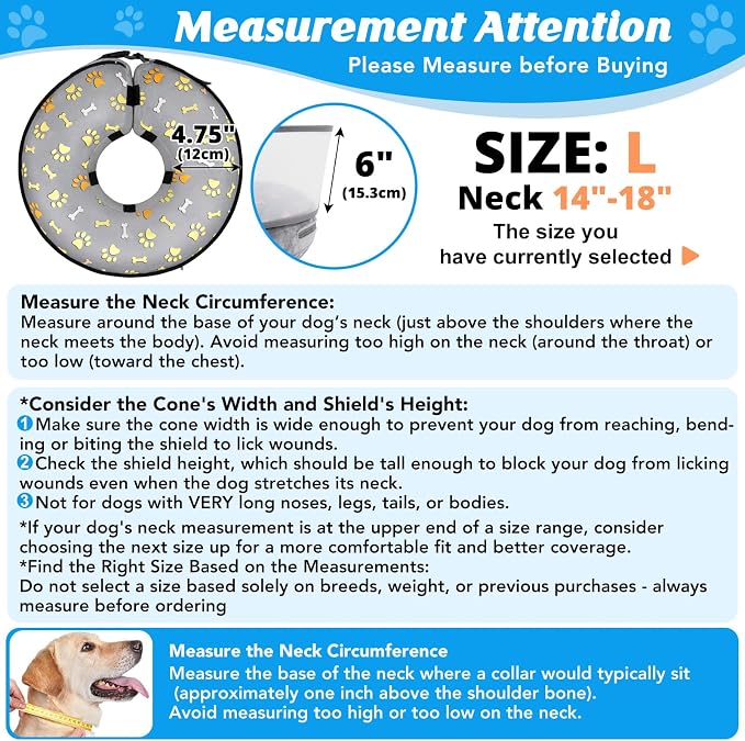 Inflatable Dog Cone with Anti-Licking Clear Shield, Protective Dog Donut Collar - Image 3