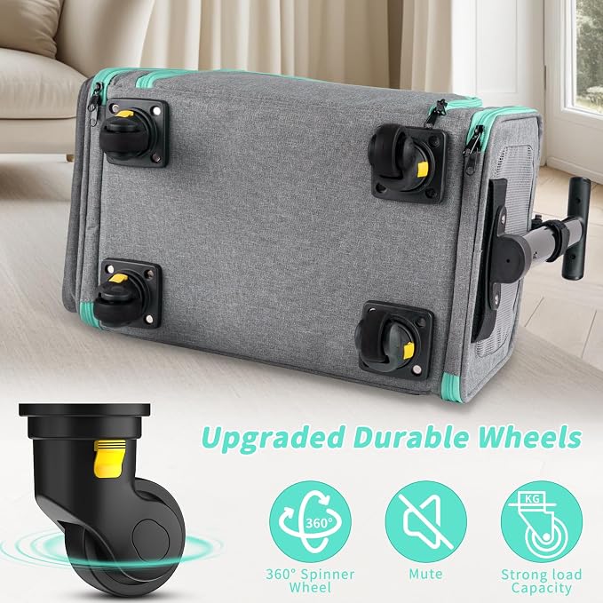 Rolling Pet Carrier with Detachable Wheels - Image 4