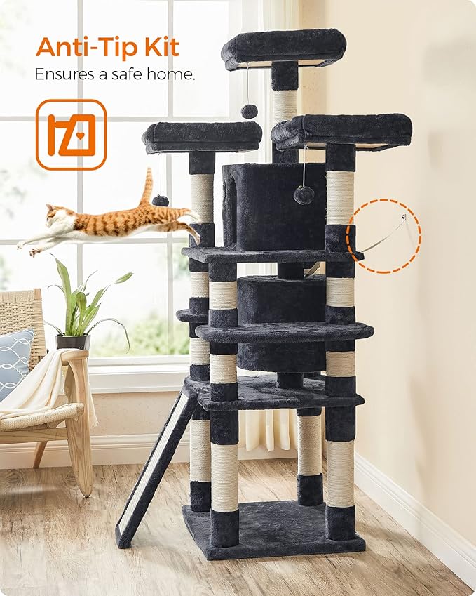 Feandrea 67 Inches Multi-Level Cat Tree - Image 9