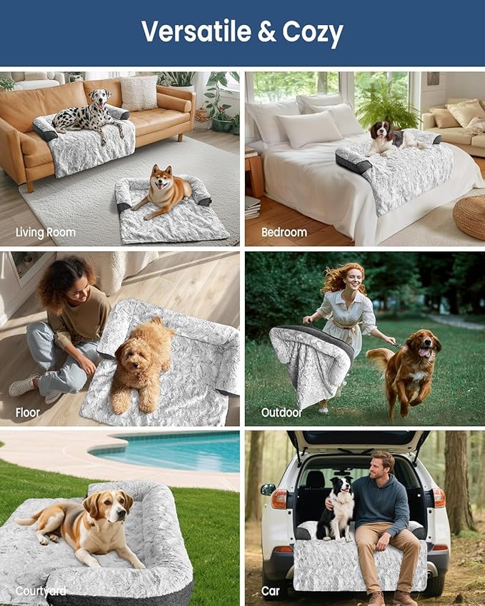 Calming Extra Large Dog Bed for Couch, 45 x 37 inch Removable Couch Cover for - Image 7