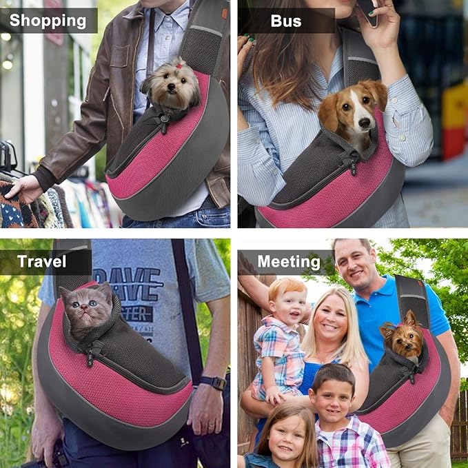 FDJASGY Pet Sling Carrier for Small Dogs Cats, Breathable Mesh Travelling Hand - Image 6