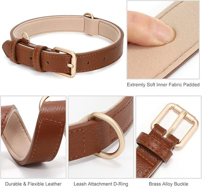 WHIPPY Leather Dog Collar for Small Medium Large Dog Adjustable Soft Breathable - Image 5