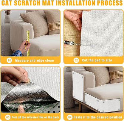 Cat Scratch Mat, 118.5"x17.4" Trimmable Self-Adhesive Cat Scratch Furniture - Image 6